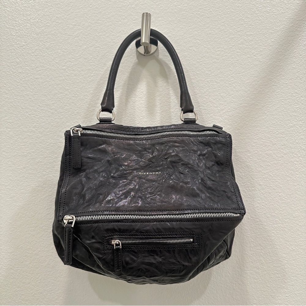 2021 Givenchy Medium Pandora Pepe Leather Crossbody Bag in Black